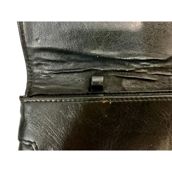 Vintage 80s Large Black Patent and Matte Leather Oversized Clutch - Picture 10 of 10